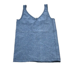 E By Eloise Anthropologie Womens Wide Strap V-Neck Tank Top in Blue Size Medium